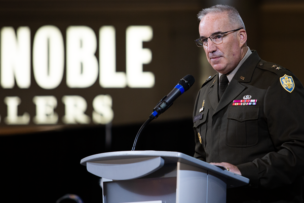 VWC Director Maj. Gen. Edward Chrystal, Jr. speaks at the event.